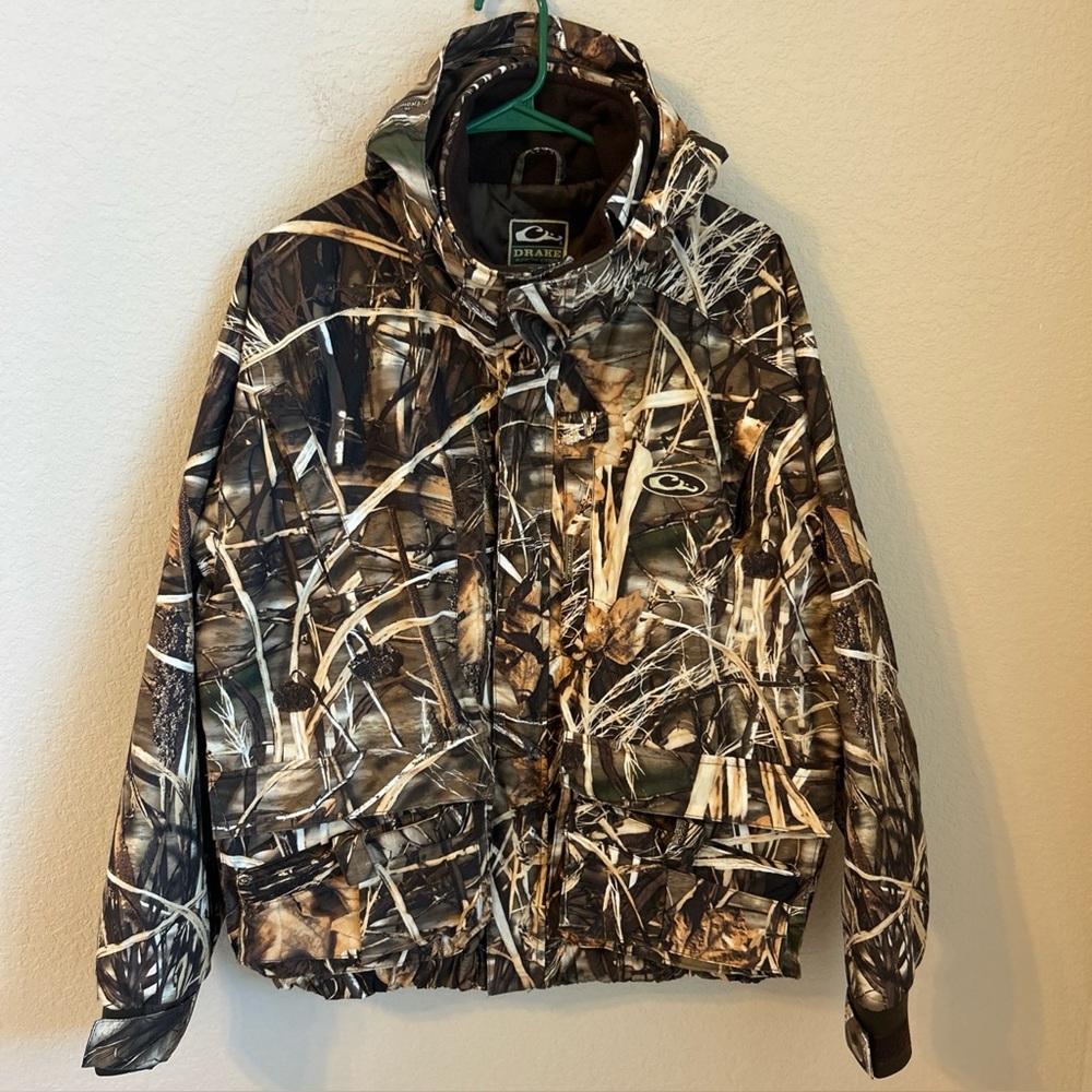 Drake Waterfowl Systems Advanced Max 4d Camo Jacket Size M With Removable Hood